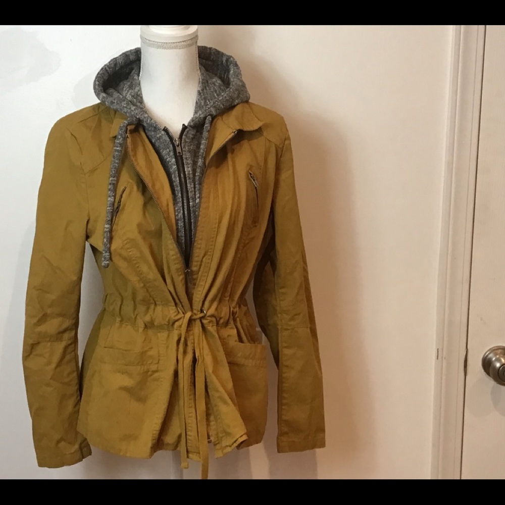 2SABLE MILITARY ANORAK MUSTARD HOODIE JACKET LG - Picture 2 of 15